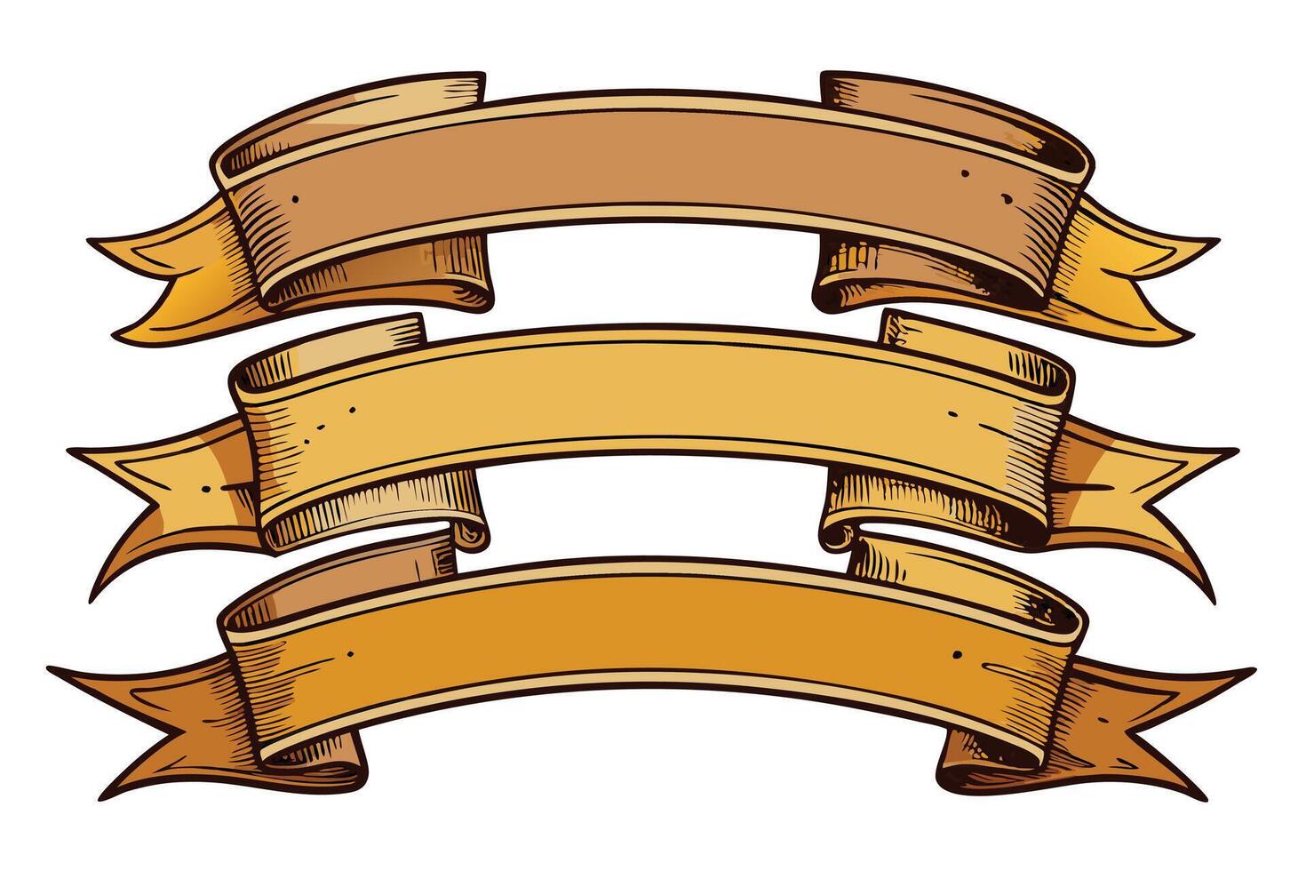 Three ribbons with different colors and designs vector