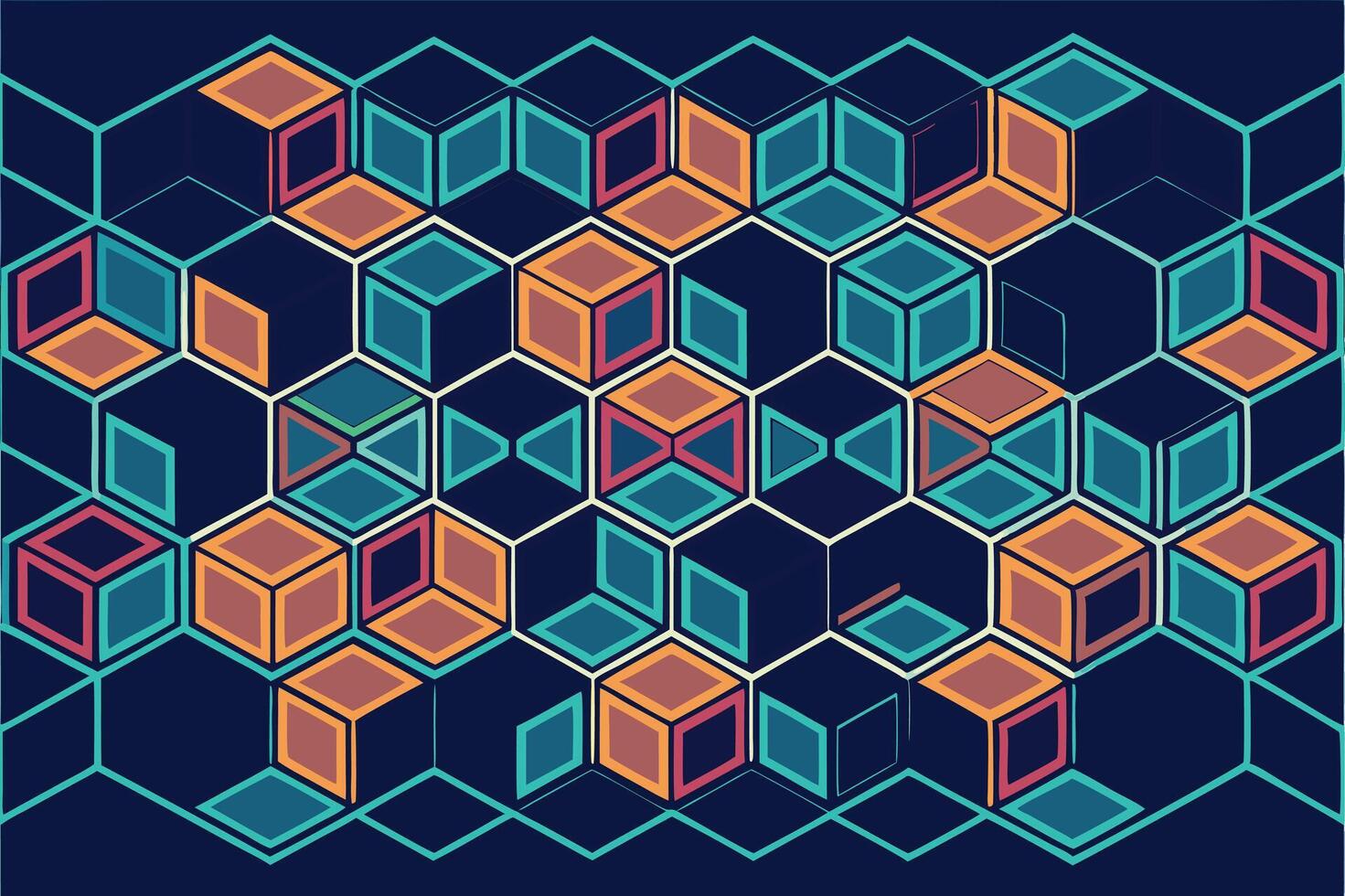 Abstract geometric pattern with cubes vector
