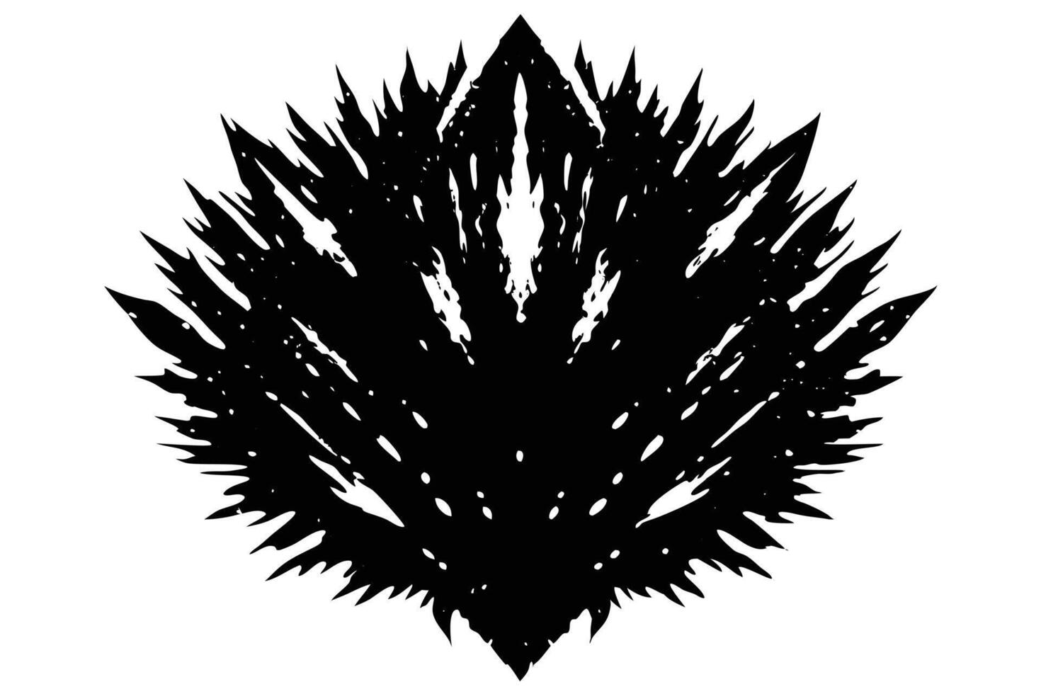 A black and white drawing of a leaf vector