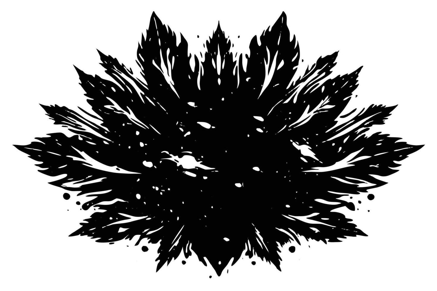 A black and white drawing of a leaf vector