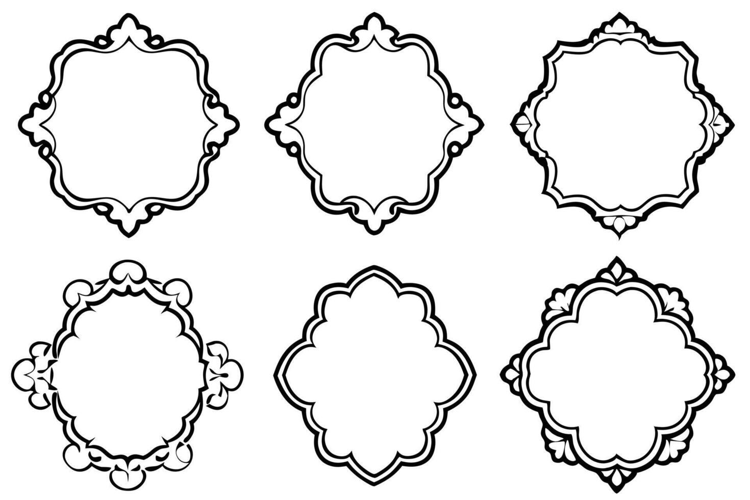 Set of ornate frames vector