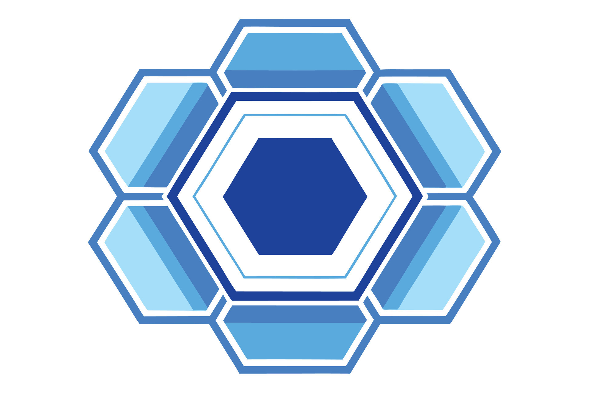 A blue hexagon with a white background 50038037 Vector Art at Vecteezy