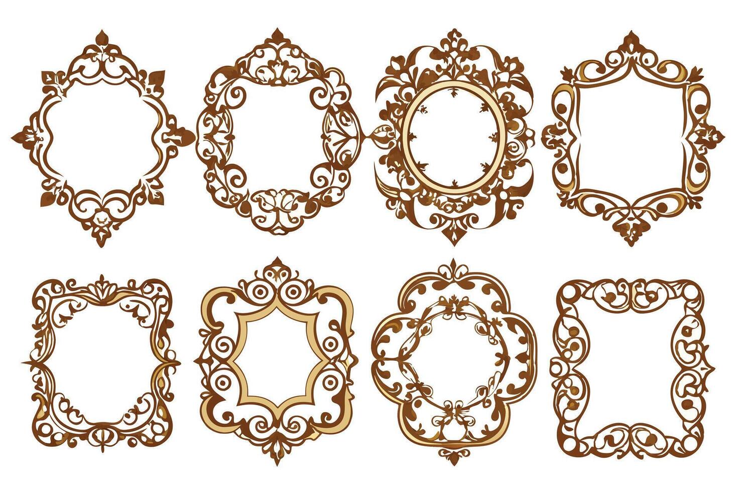 Ornate frames set vector