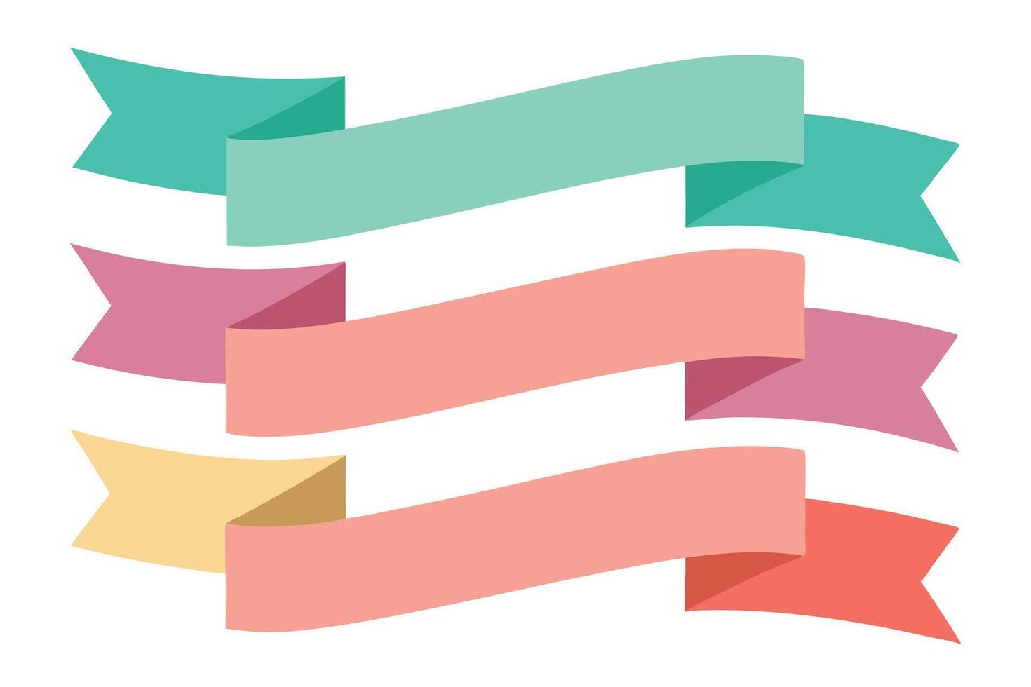 Ribbons flat design vector