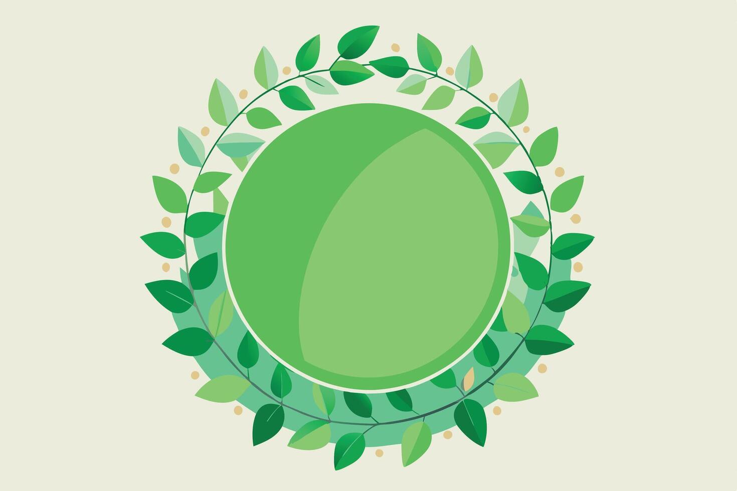 Green leaf wreath frame with green leaves illustration vector