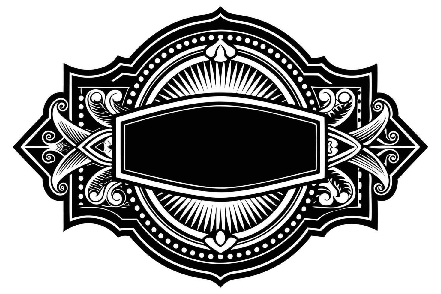 Black and white ornate frame vector