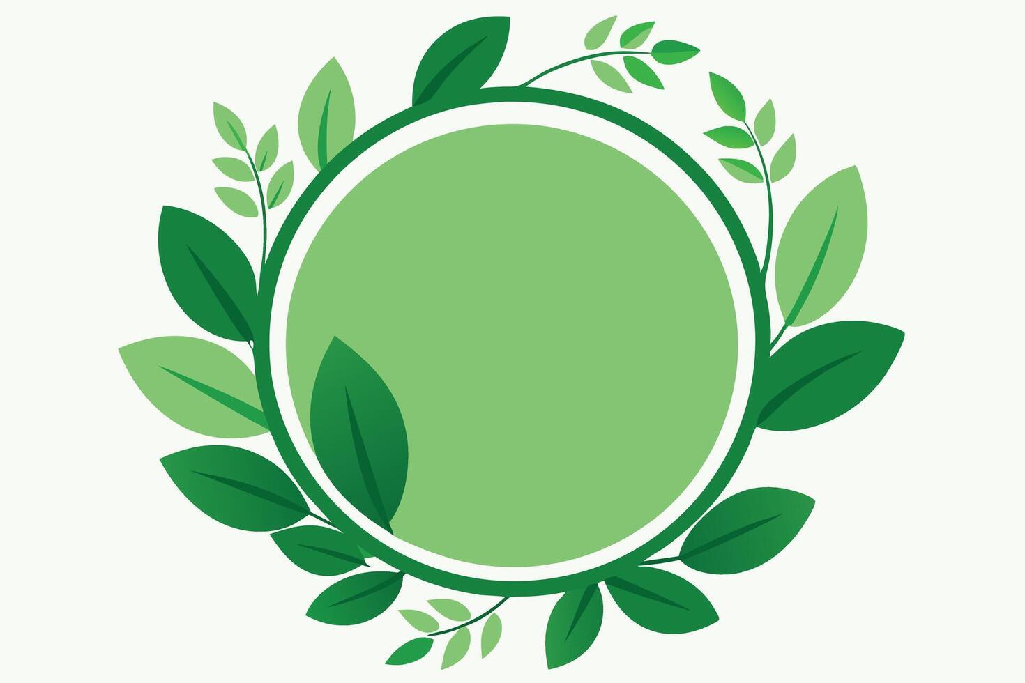 Green leaf frame with a white background vector