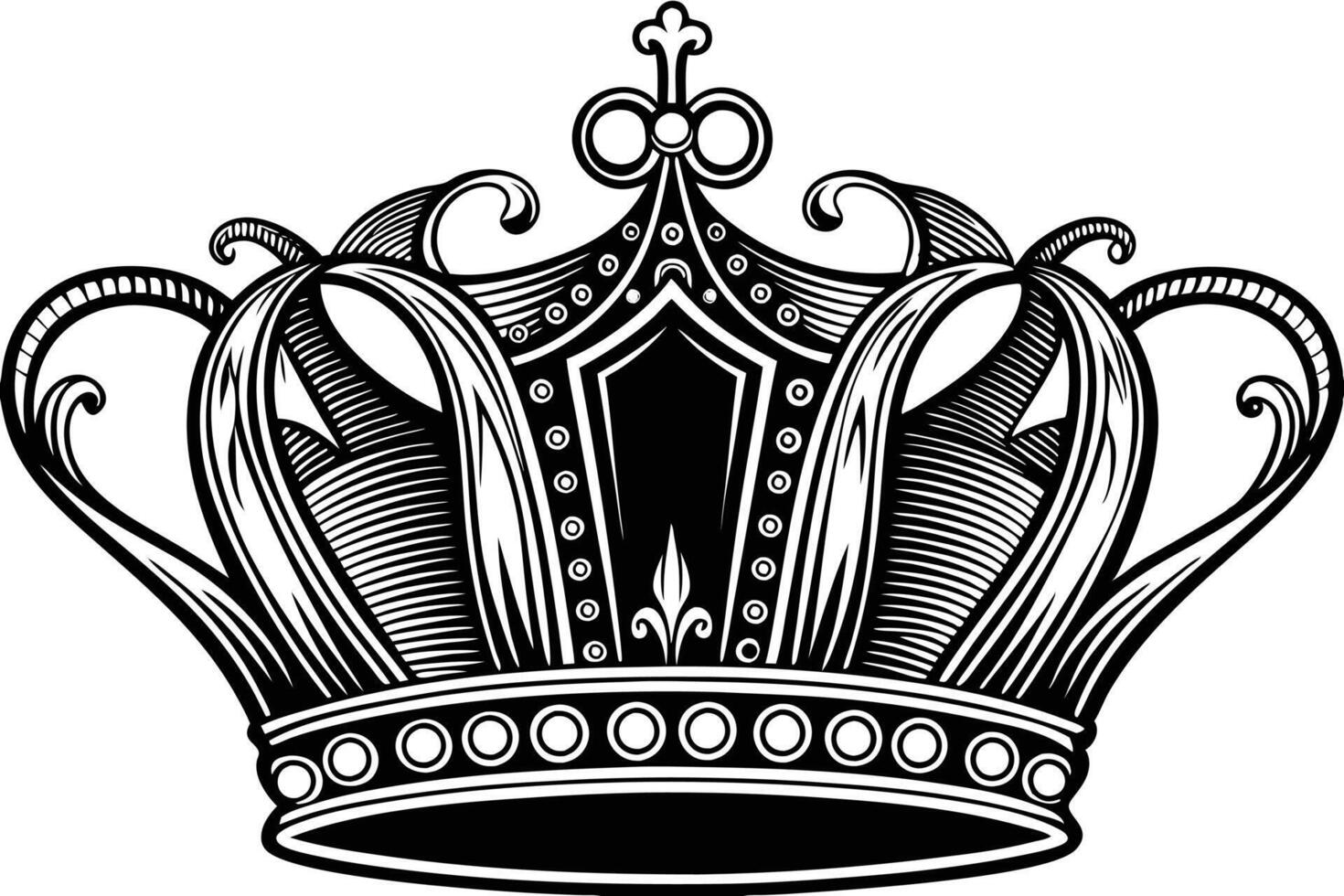 A black and white crown on a white background vector
