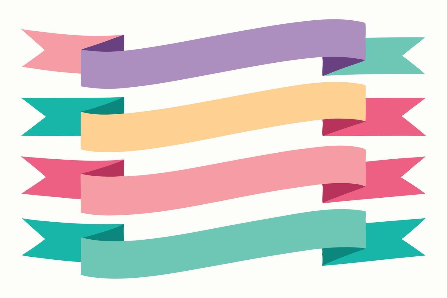 A set of colorful ribbons on a white background vector