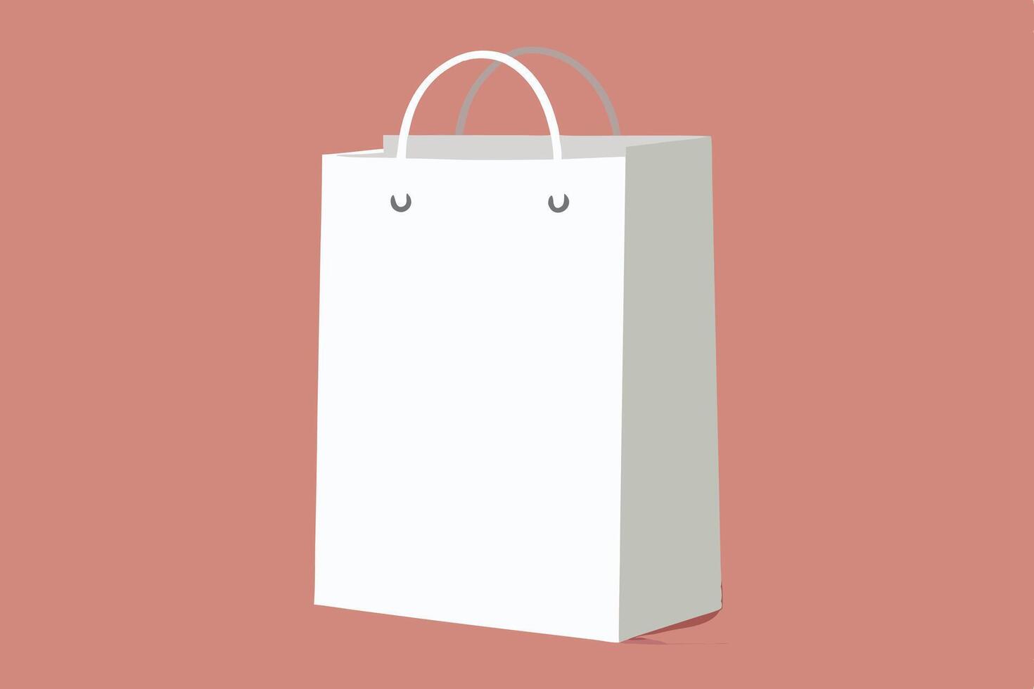 White paper bag on a pink background vector
