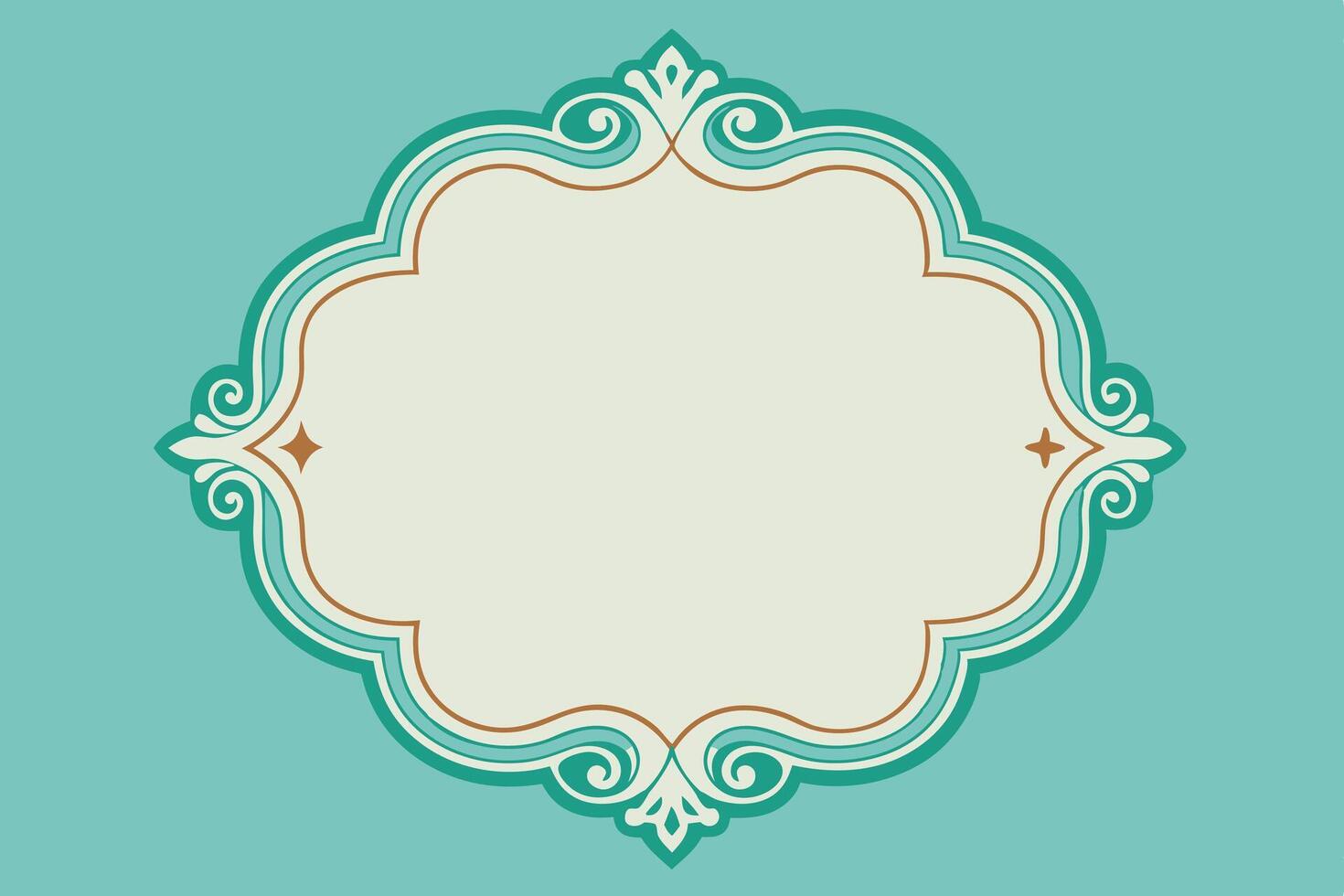 A vintage frame with ornate design on a blue background vector