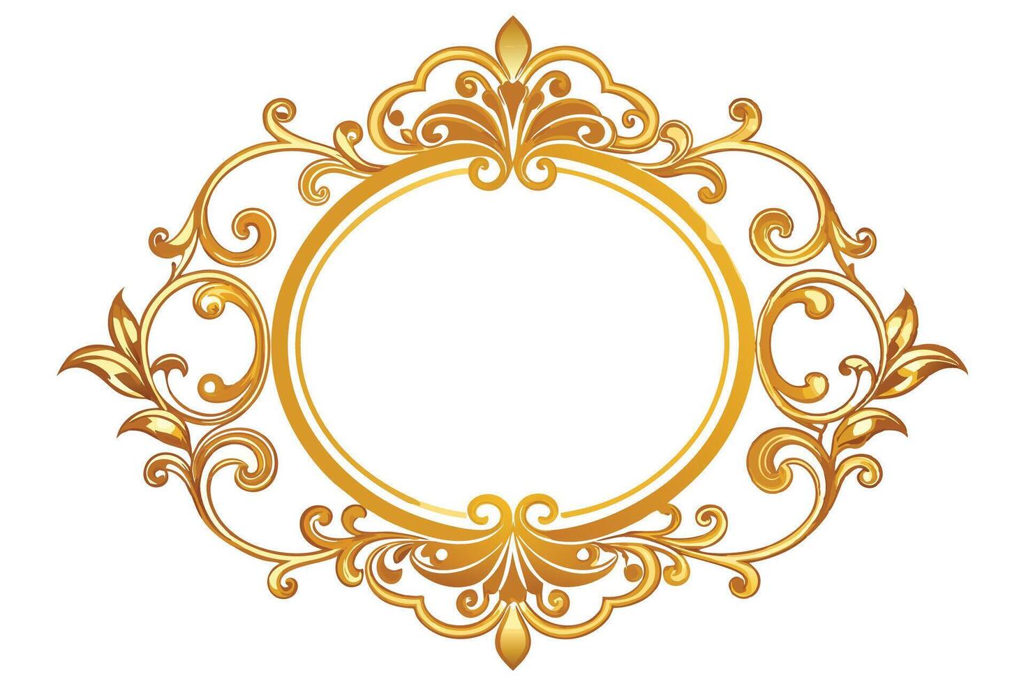Golden frame with ornate design vector