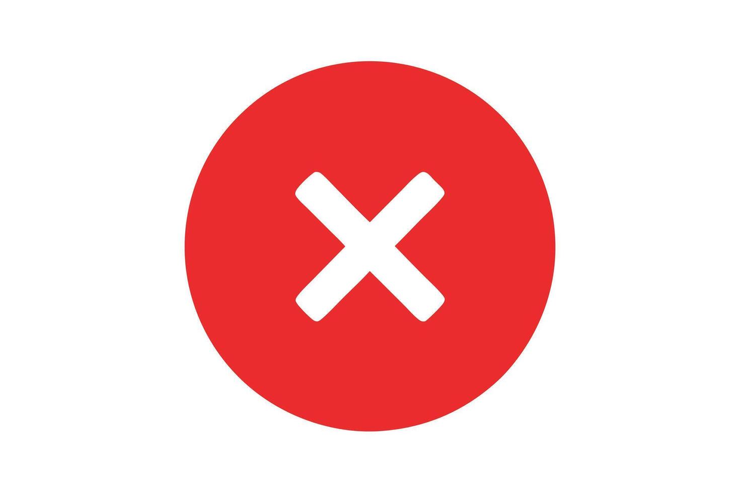 An x symbol on a red circle vector