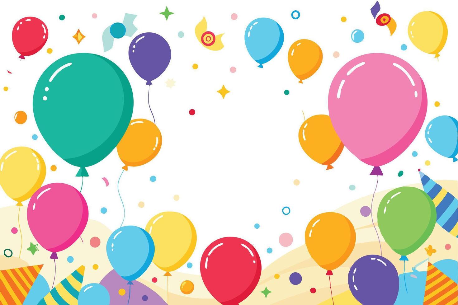 Birthday party balloons vector