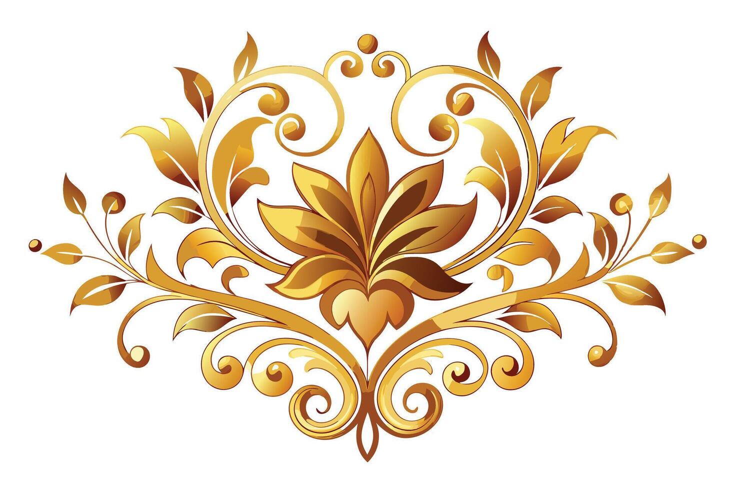 Golden floral design vector