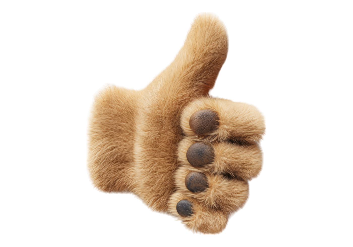 Pet paw thumbs up sign Isolated in transparent background. on transparent background png
