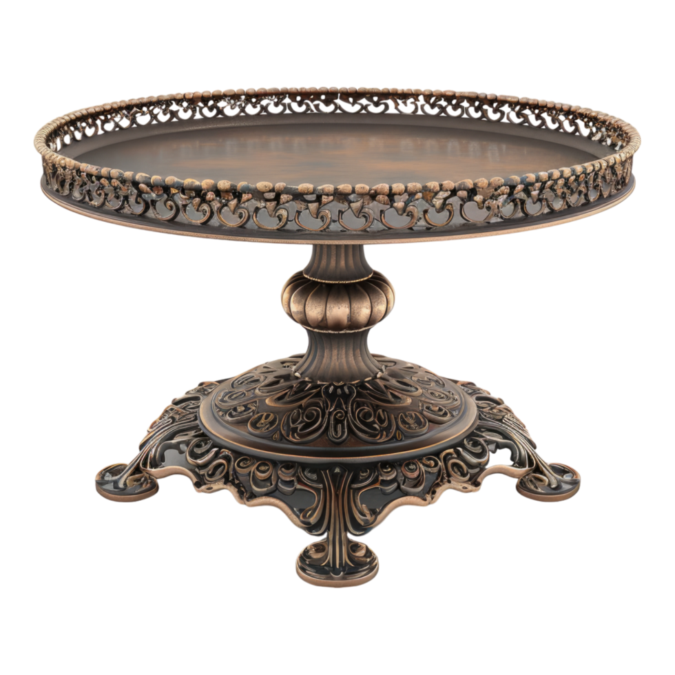 cake stand with intricate pattern design isolated on transparent background png