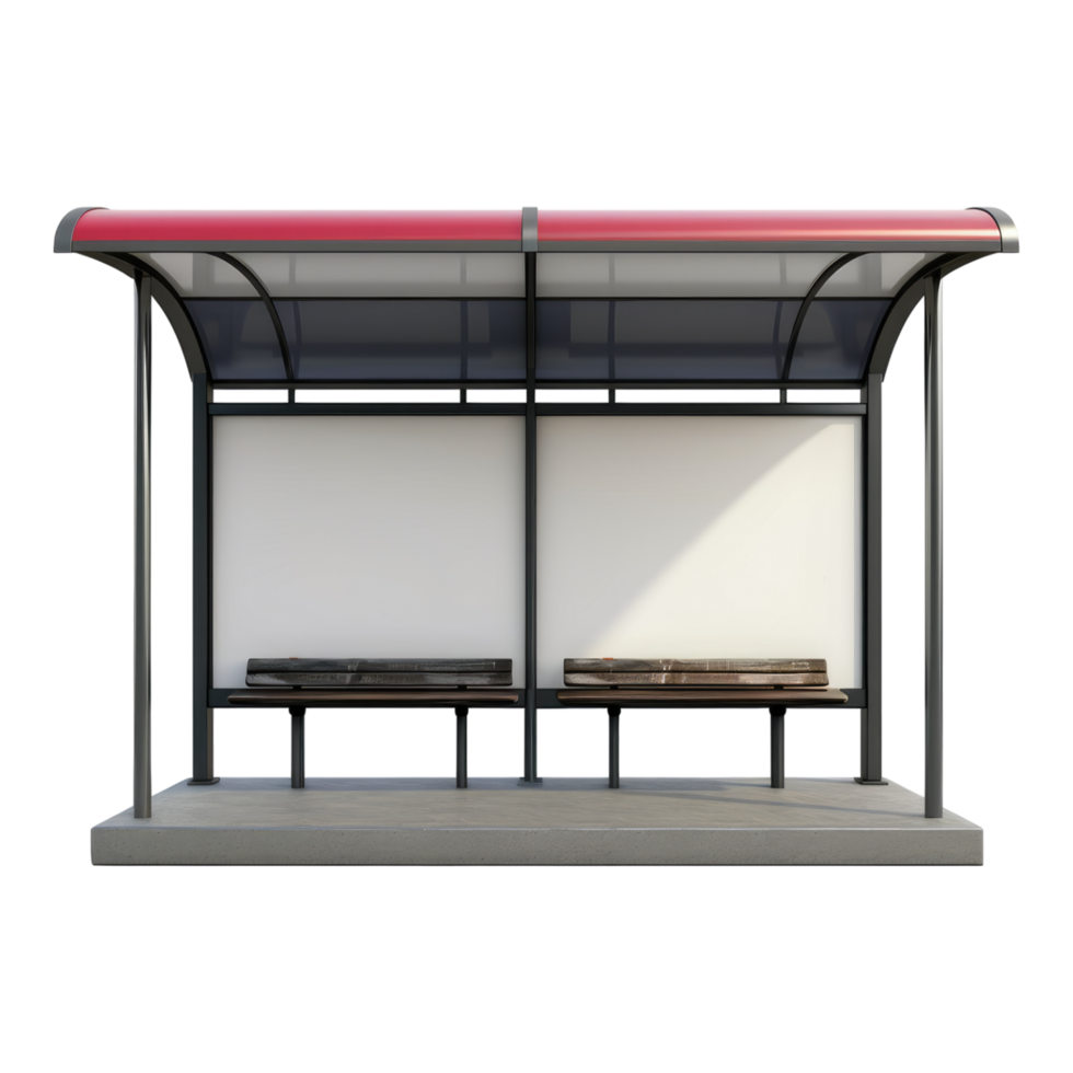 Bus stop with advertisement space isolated on transparent background png