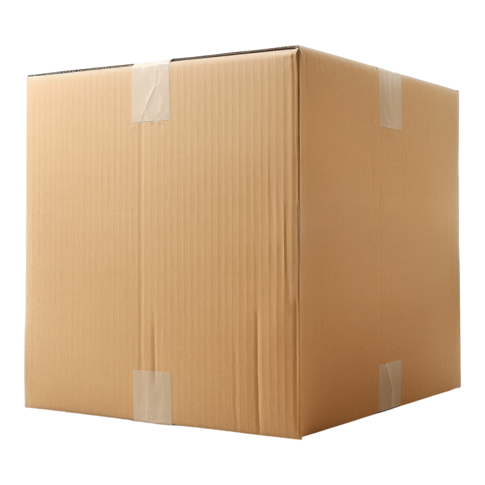 Empty cardboard box isolated on transparent background png