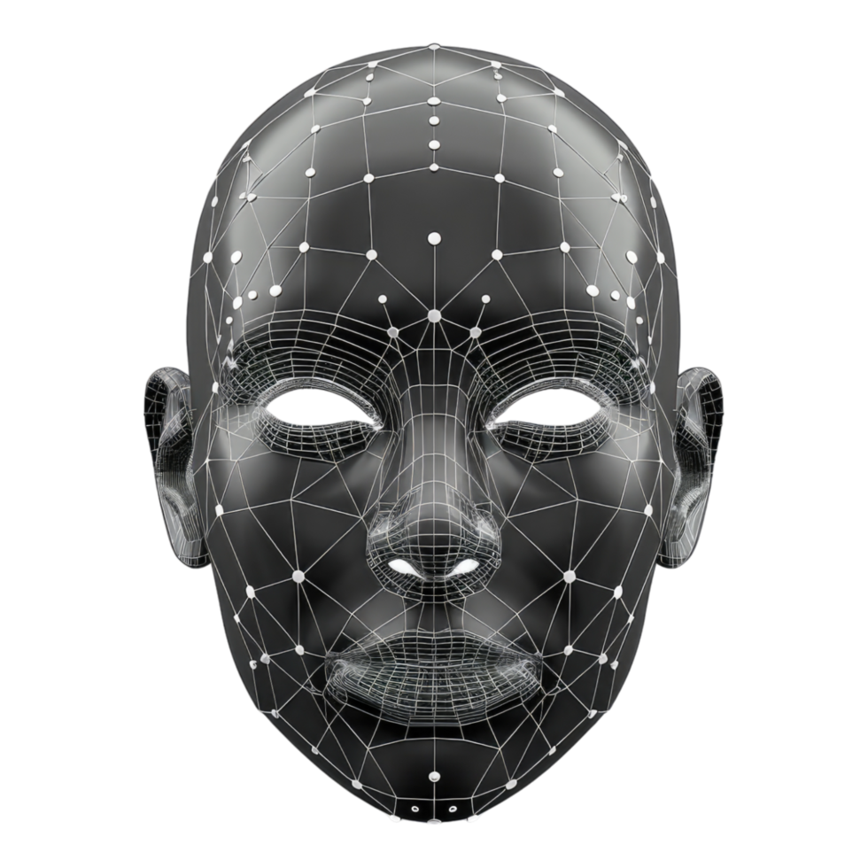 Facial recognition isolated on transparent background png