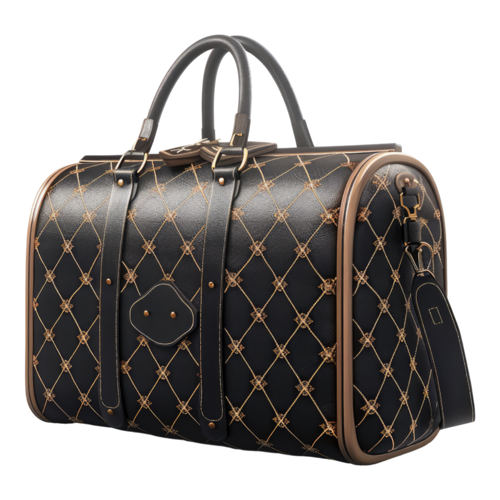 Classic travel bag isolated on transparent background png