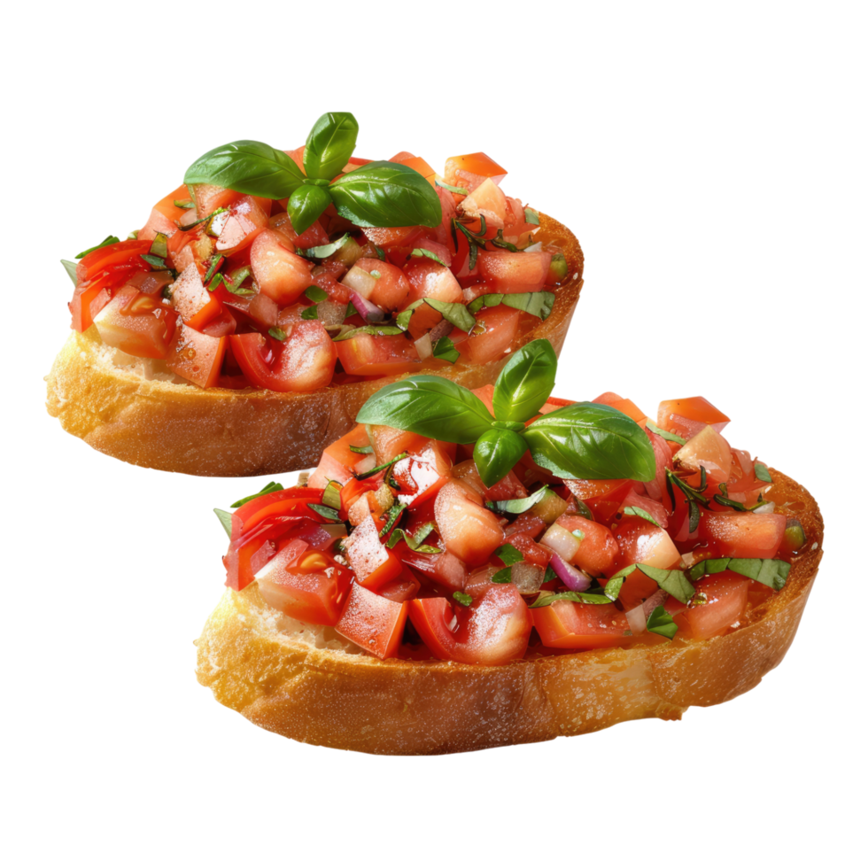Bruschetta isolated on transparent background png