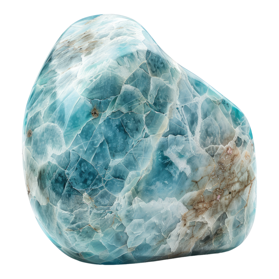 Larimar stone isolated on transparent background png