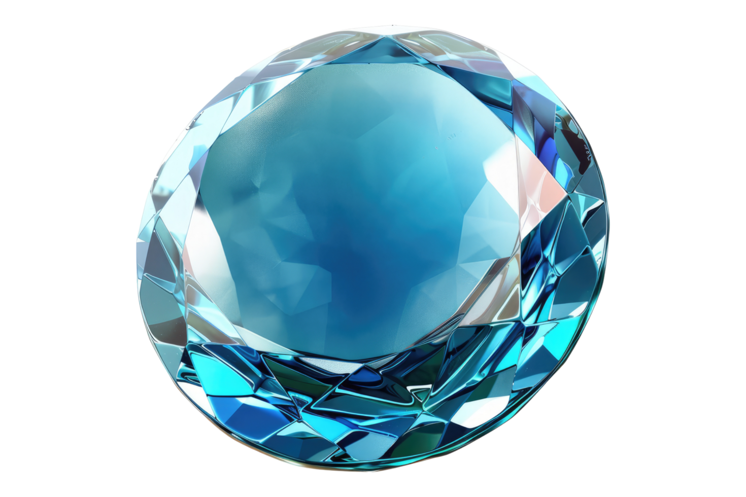 Blue gemstone isolated on transparent background. png