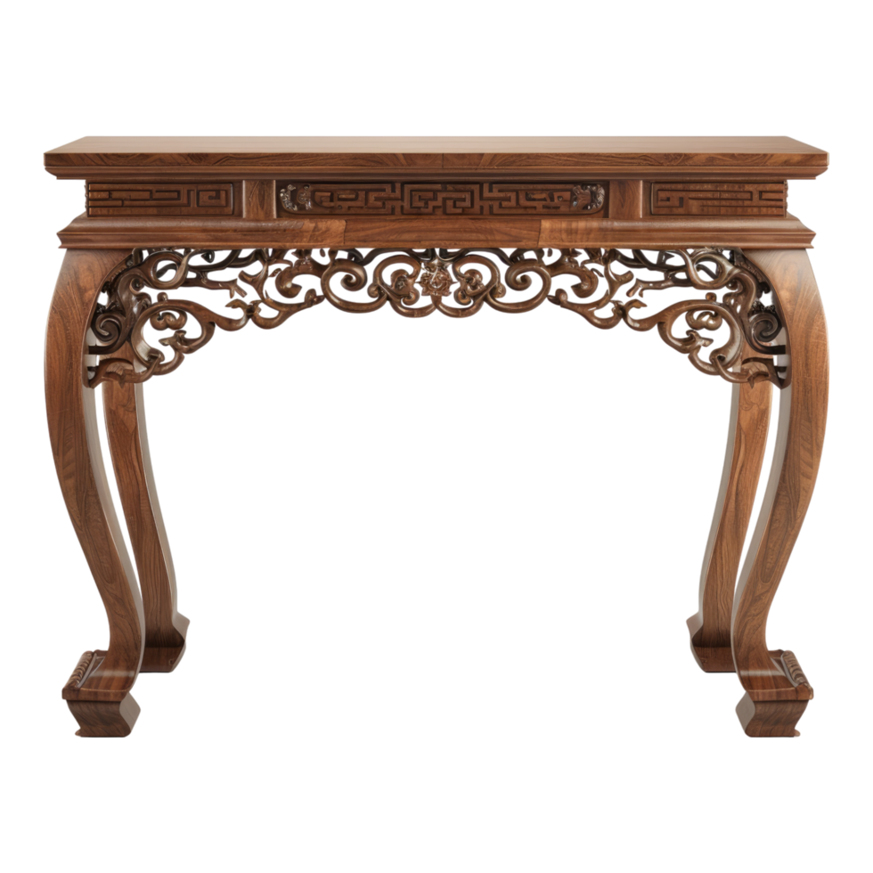 Classic console table isolated on transparent background png