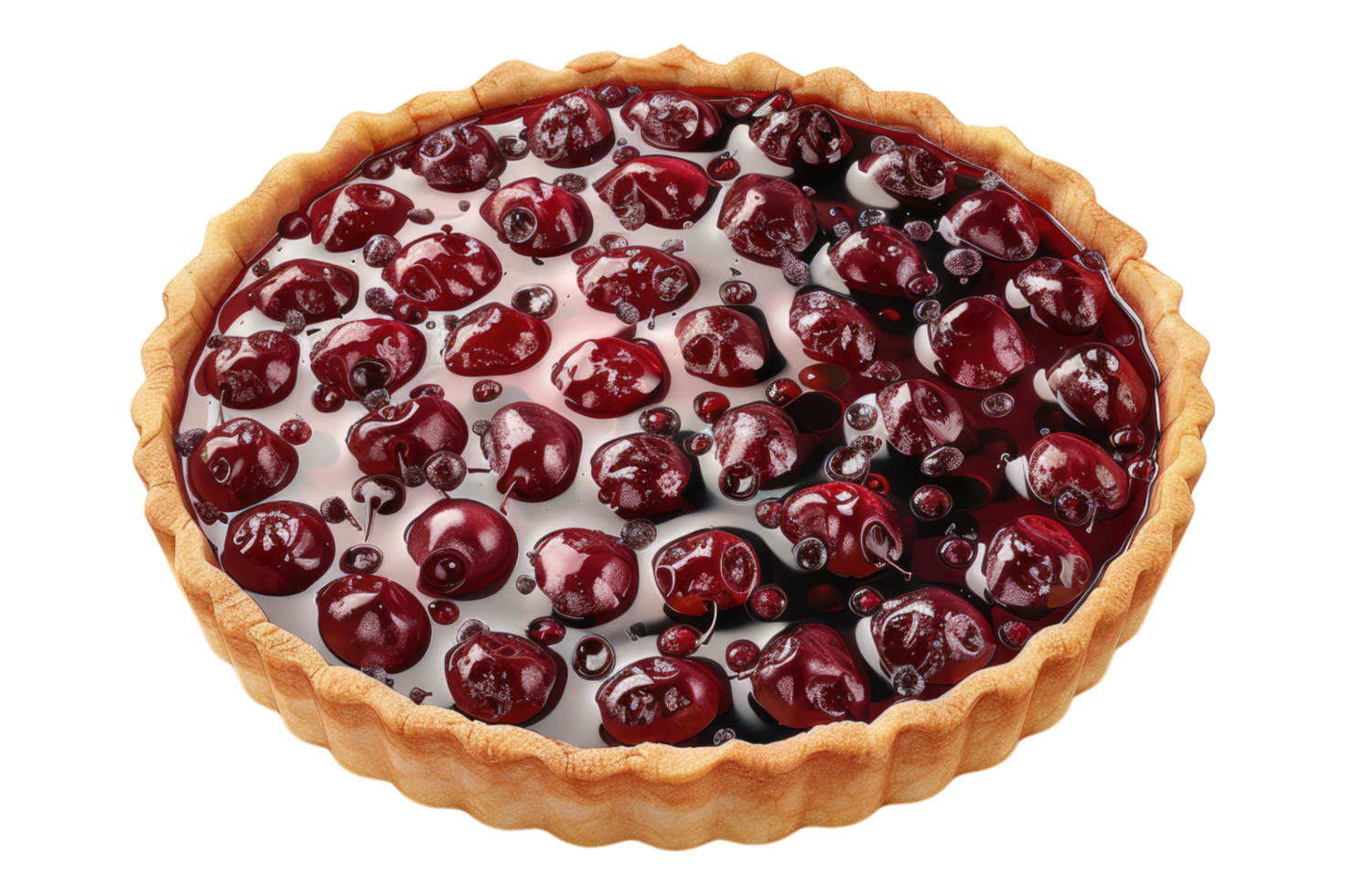 Clafoutis cherry pie isolated on transparent background. 50038520 PNG