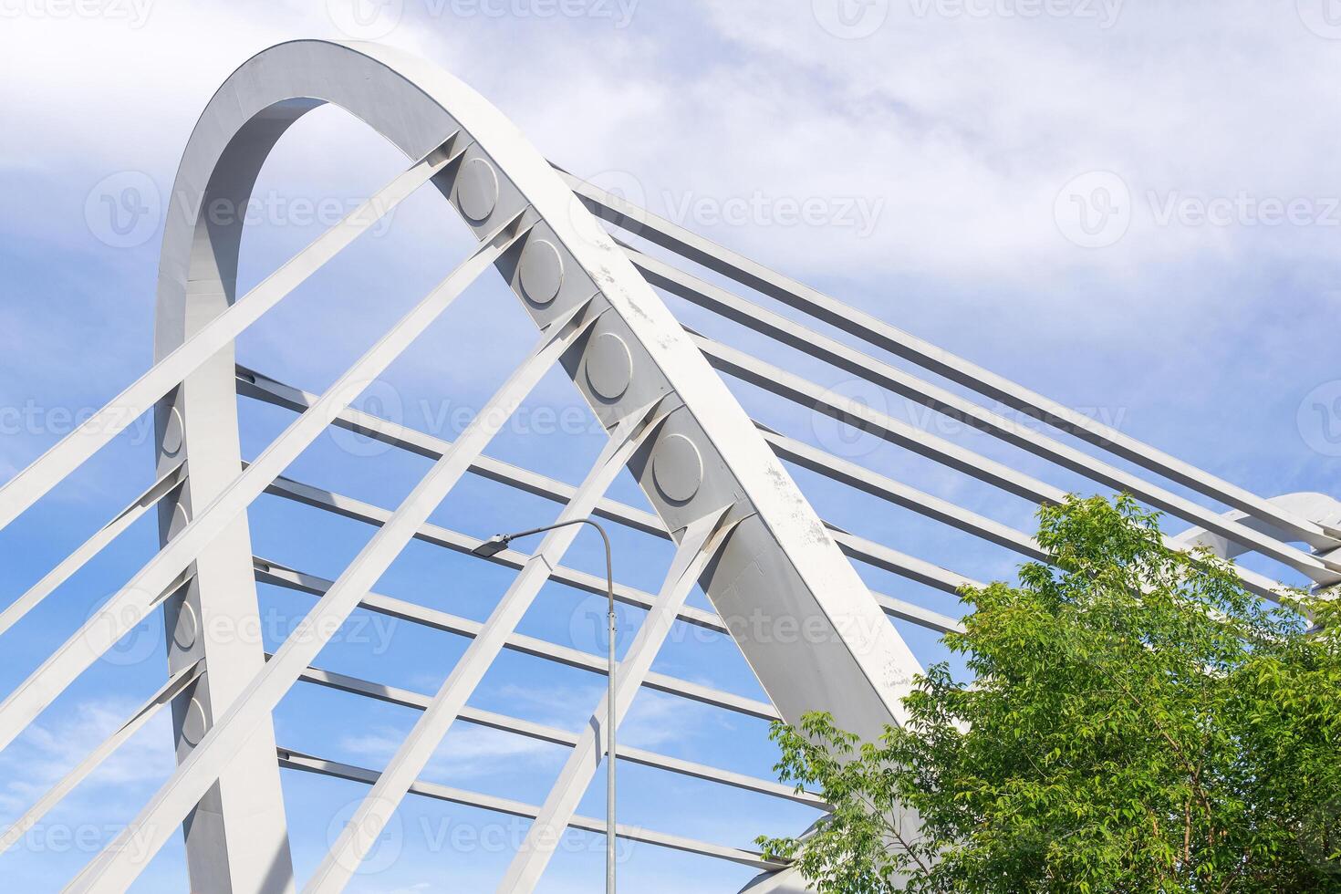 fragment of a metal bridge, concept of modern architecture, transport infrastructure photo