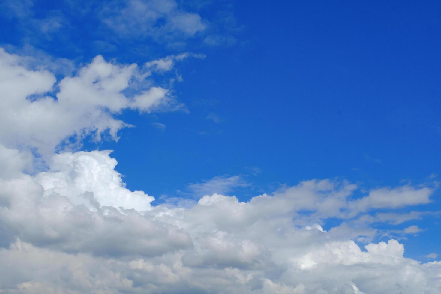 Cloudscape background of whispy clouds and bright blue sky. Textured Details. Wallpaper Backgrounds. Abstract Photography Concepts photo