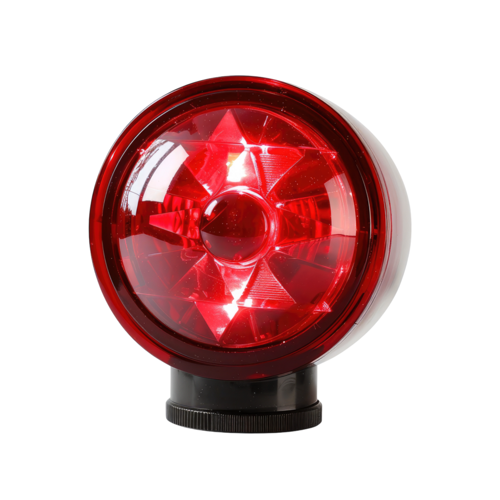 Flashing red alarm light isolated on transparent background png
