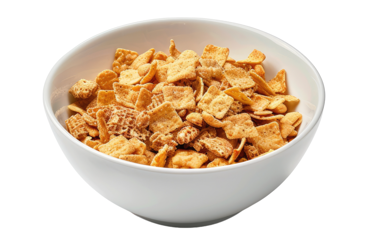 Cereal in white bowl isolated on transparent background. png