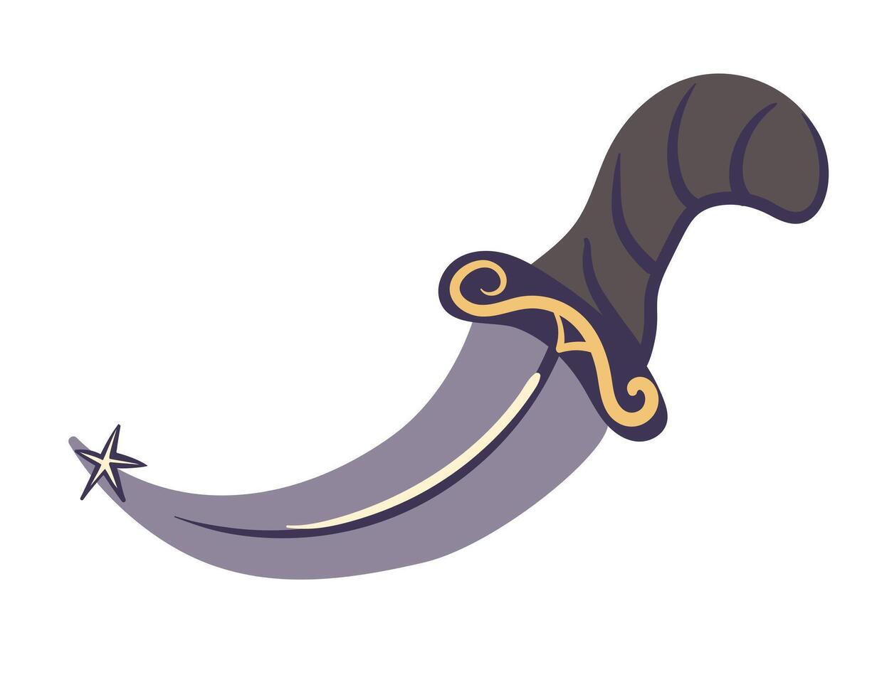Ritual dagger icon. Occult knife with sharp blade, witch weapon. Vintage old school style. Clipart for Halloween, tattoo. vector