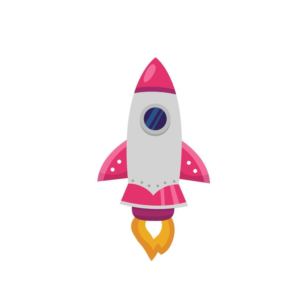 Flat design space rocket vector