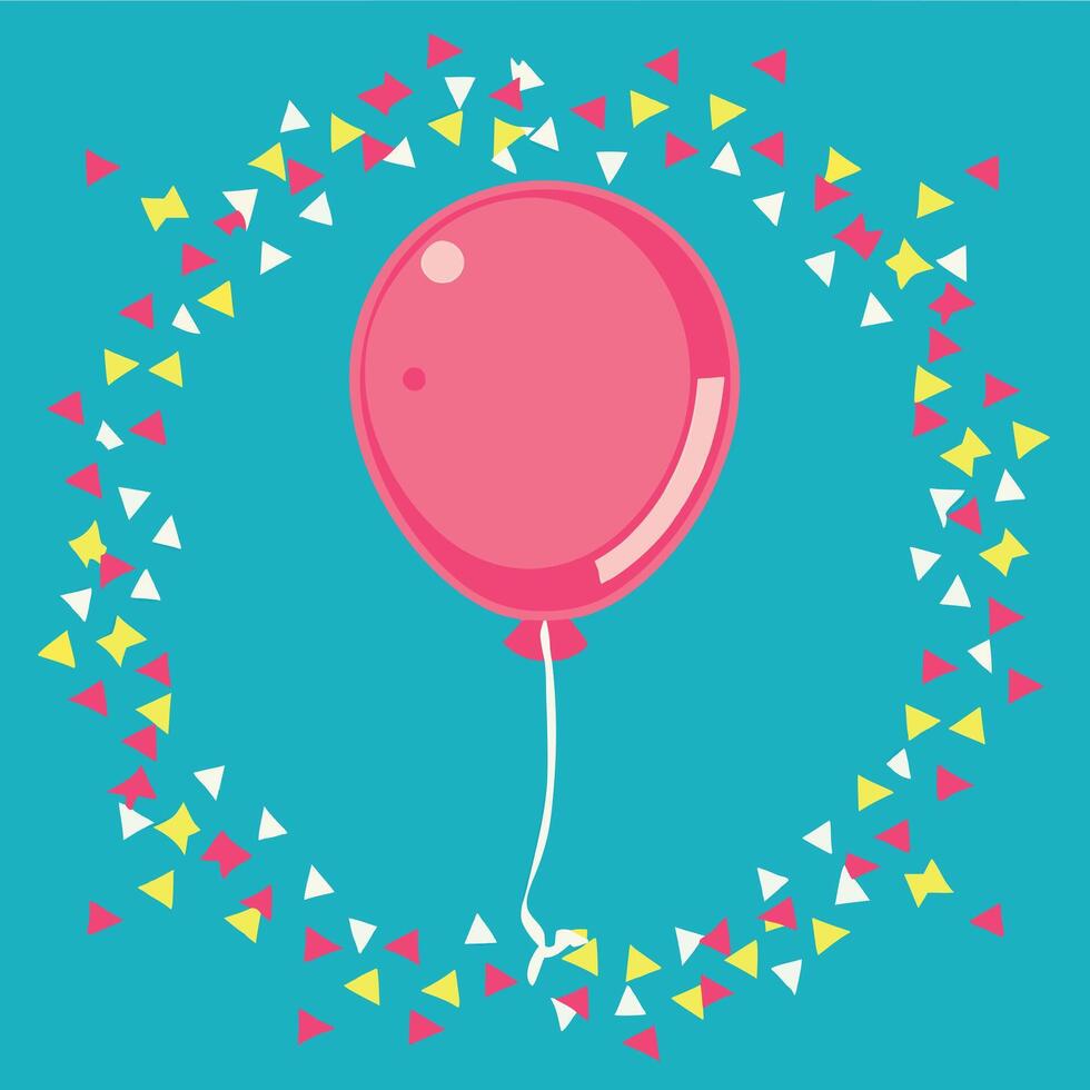 Party Balloon with Confetti Background vector