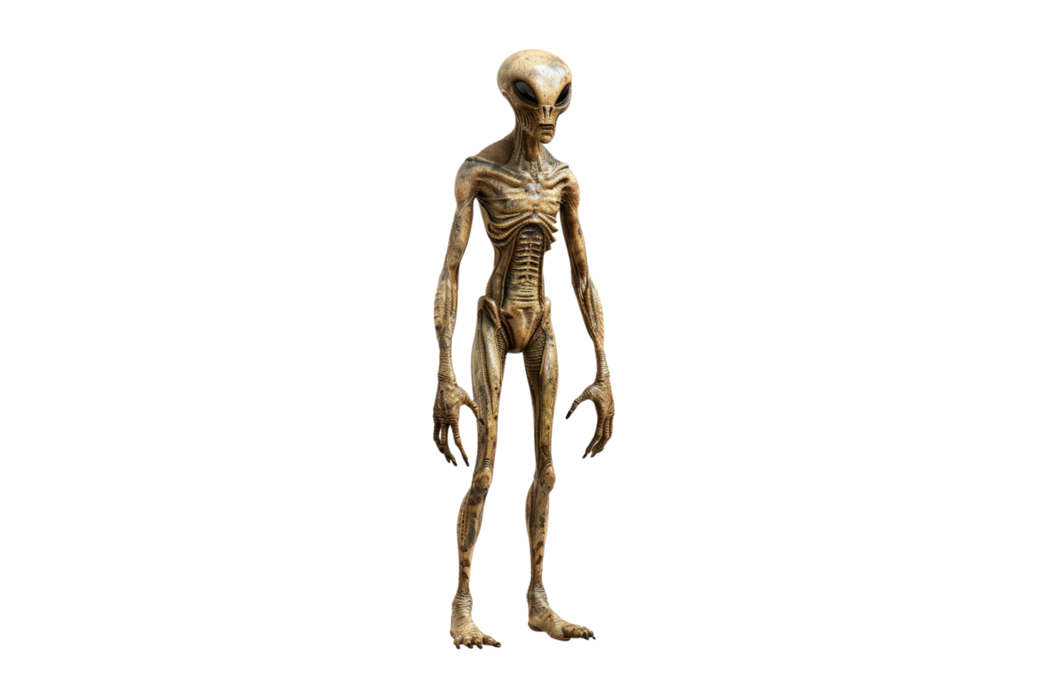 Alien from outer space planet isolated on transparent background. png