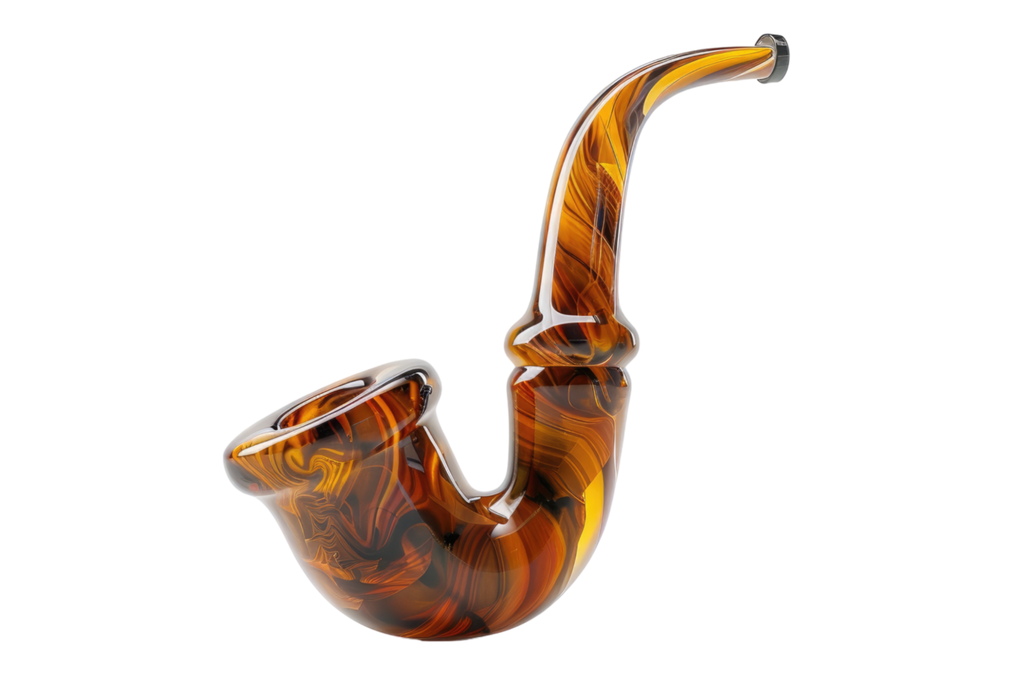 Unique epoxy resin hand made smoking pipe isolated on transparent background. png