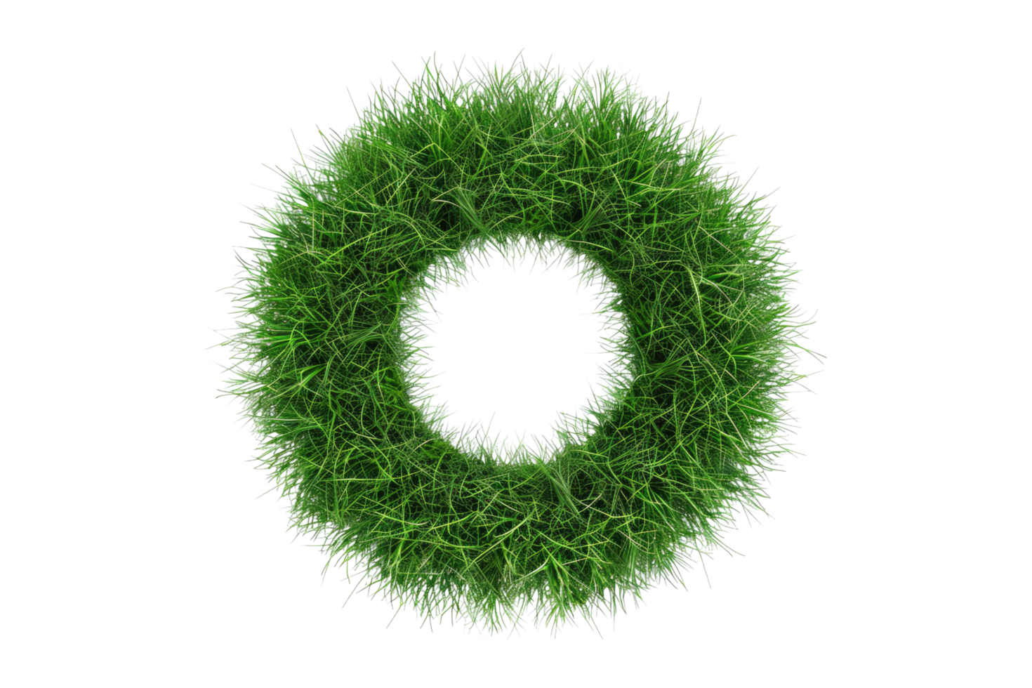 Set of grass circle isolated on transparent background. png