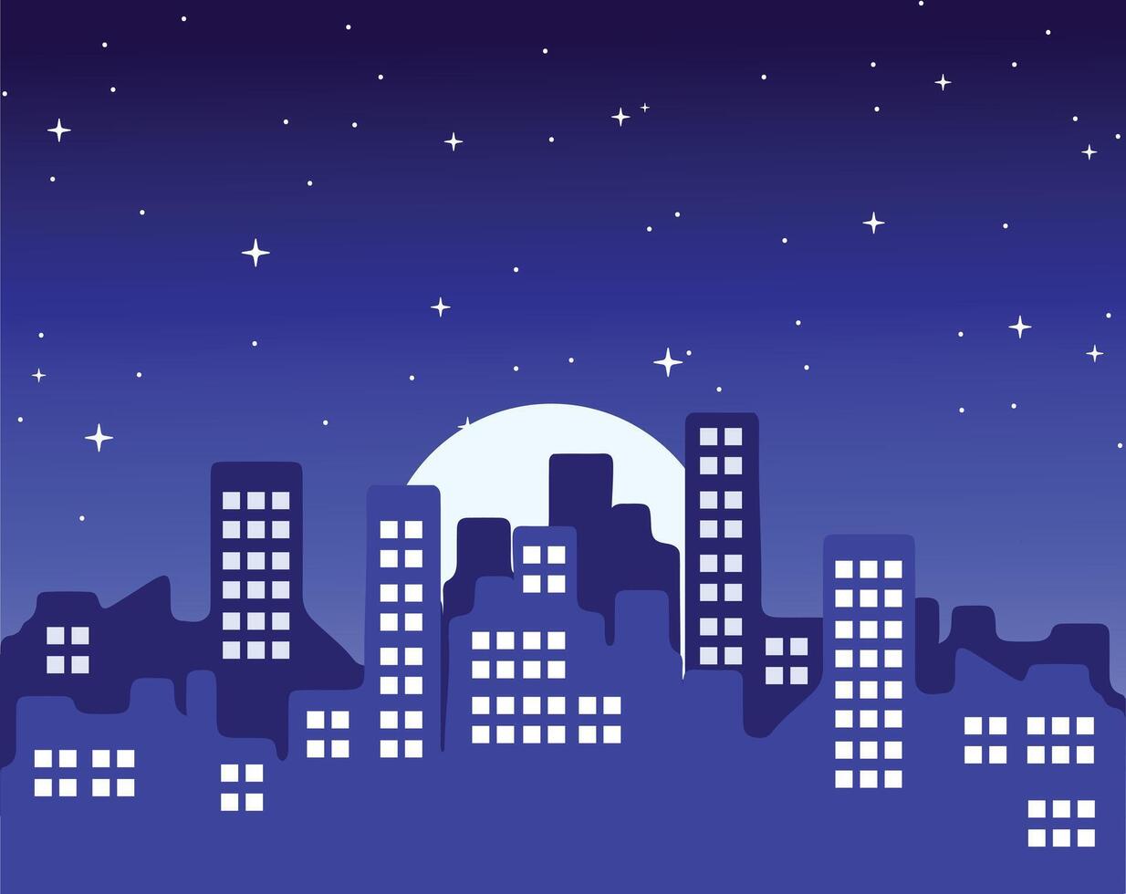 Beautiful illustration of night cityscape vector