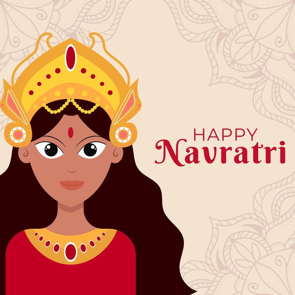 illustration flat design for celebrate navratri festival vector