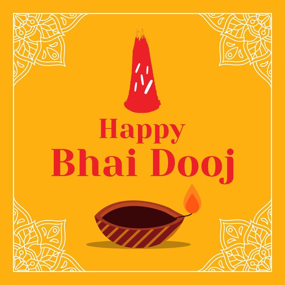 flat design illustration for celebrate bhai dooj festival vector