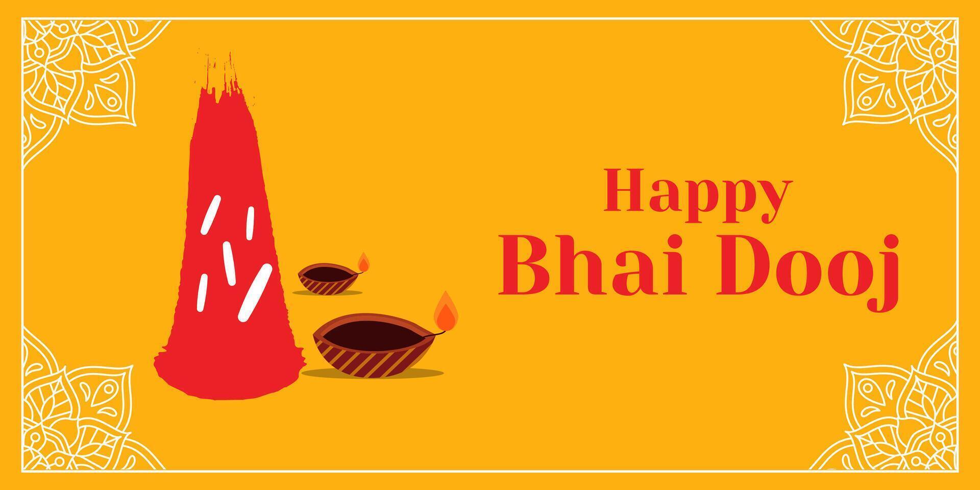 happy bhai dooj horizontal banner illustration design vector