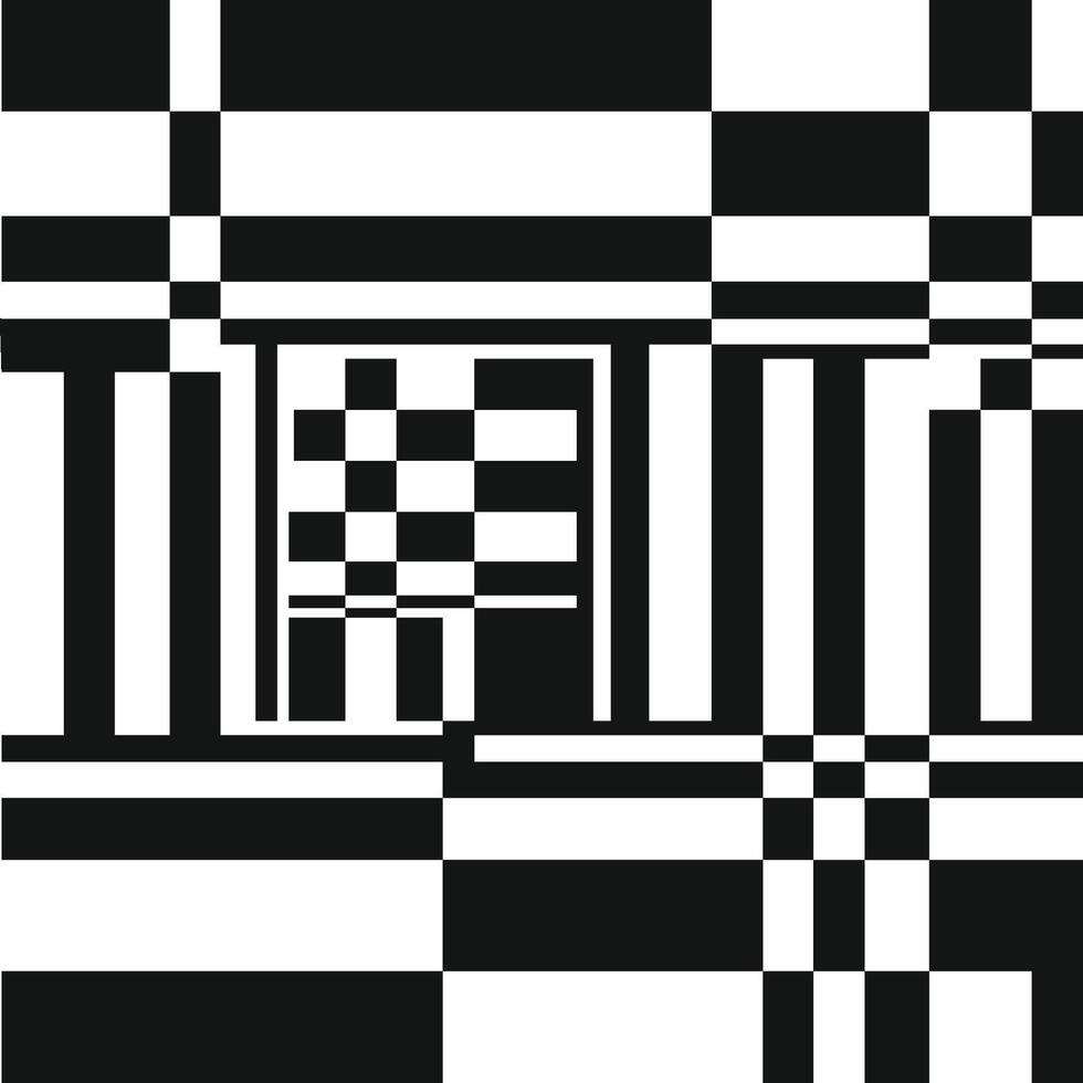 The modular Fibonacci grid. The rhythm in the composition. Black and white golden ratio in graphic design. Geometric simple striped pattern vector