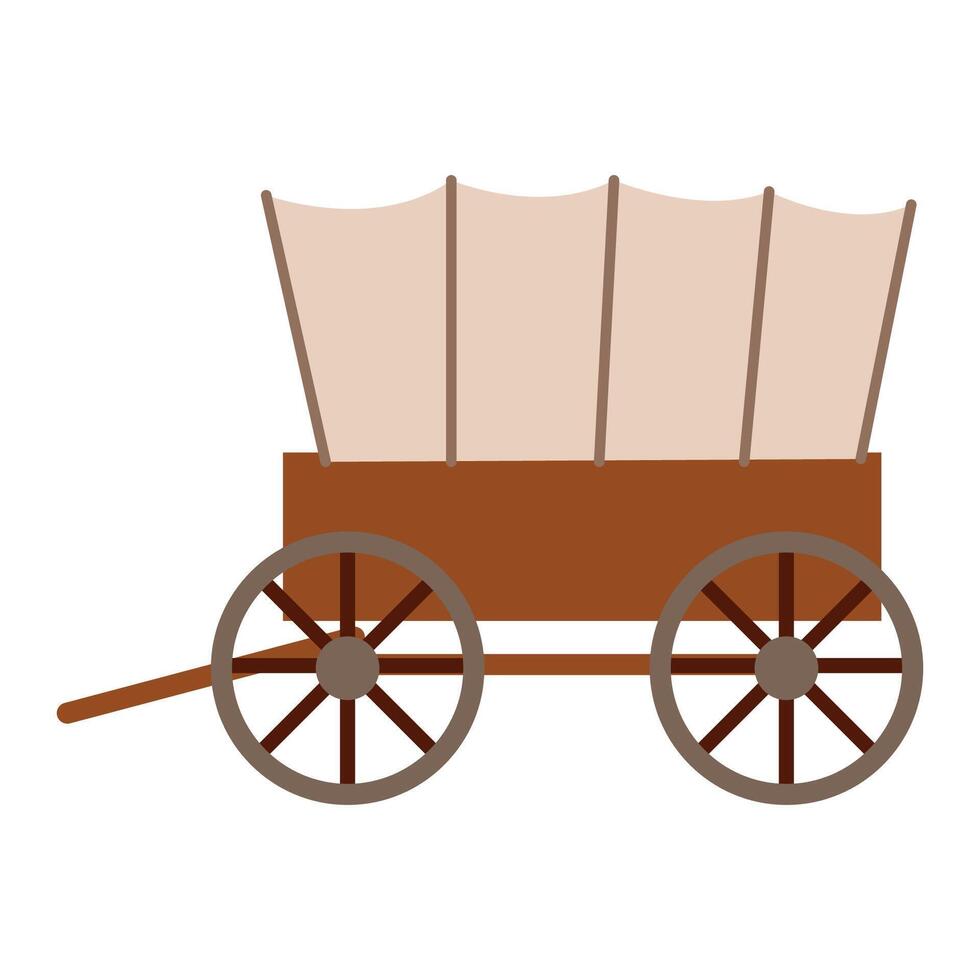Wild West. Cart white background, isolate vector
