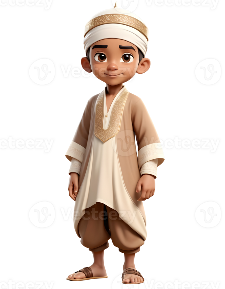 une 3d dessin animé garçon dans un arabe tenue png
