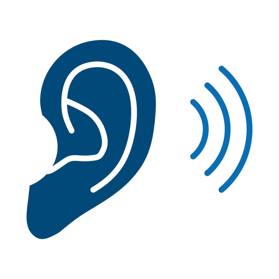 Ear Listen icon line illustration vector