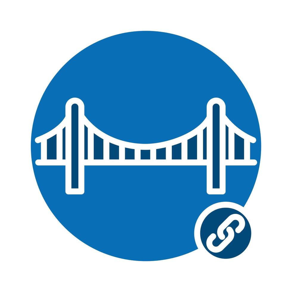 Bridge Link icon line illustration vector