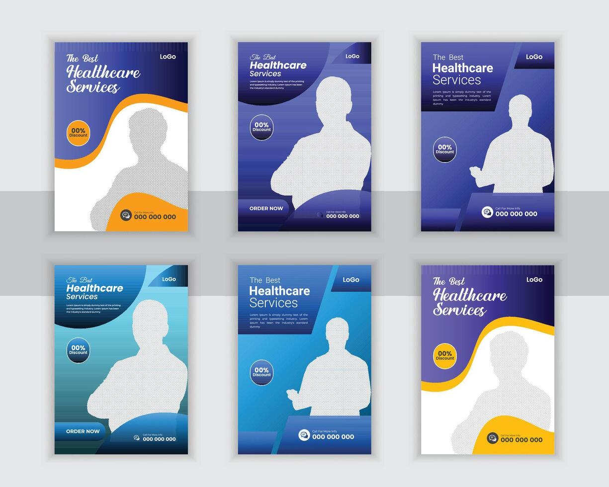 Bundle Medical poster, Dl Flyer And B5 Design Template For Your Business vector